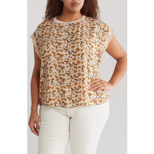 T Tahari Ruffle Cap Sleeve Top